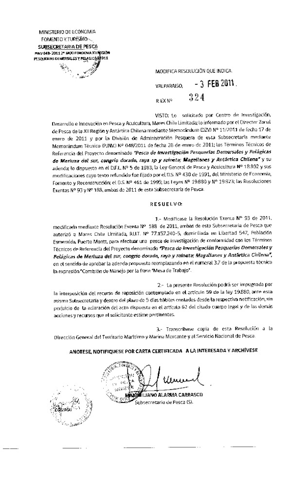 r ex pinv 324-2011 modifica r 93-2011 mares chile demersales y pelagicas xii.pdf