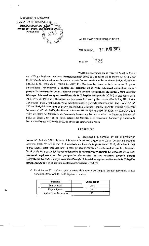 r ex 726-2011 modifica r 346-2011 pupelde congrio y raya x.pdf