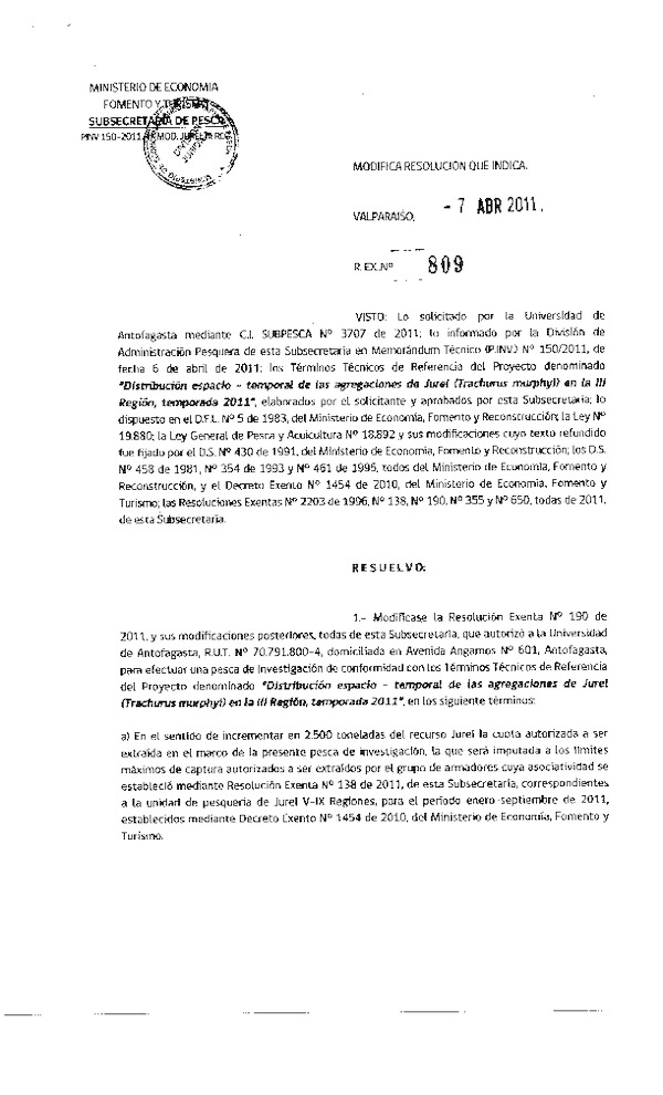 r ex 809-2011 modifica rs 190-2011 universidad de antofagasta jurel iii.pdf