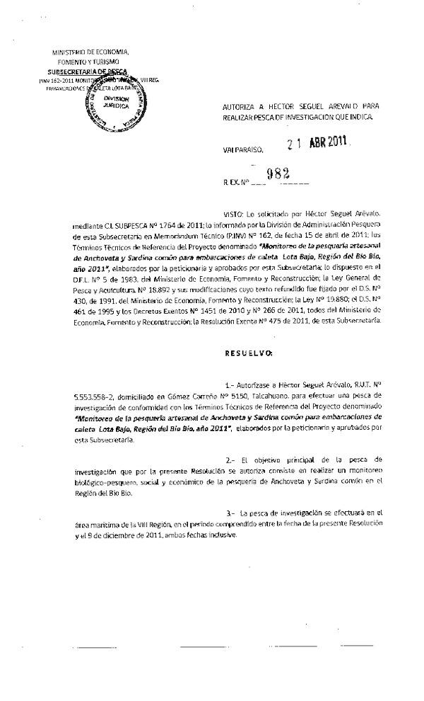 r ex 982-2011 hector seguel arevalo anchoveta sardina viii.pdf