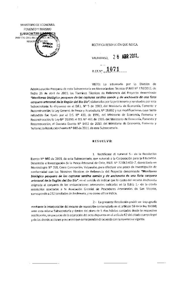 r ex 1071-2011 rectifica r 980-2011 cedipac anchoveta sardina comun viii.pdf