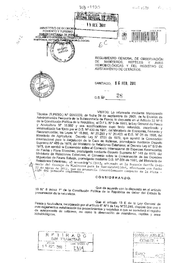 ds 38-2011 reglamento general observacion de mamiferos reptiles y aves hidrobiologicas del registro de avistamiento de cetaceos.pdf