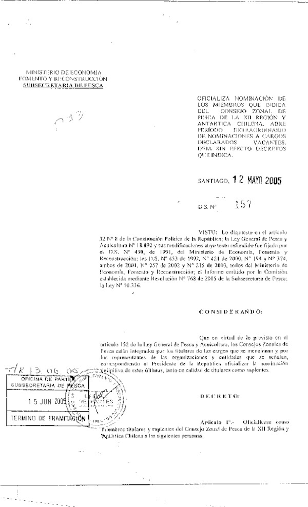 d.s. 157-05 oficializa nominacion consejo zonal de pesca xii-antartica chilena.pdf