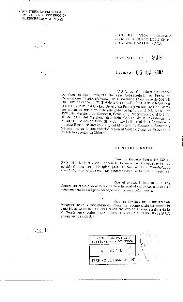 d ex 939-07 suspende veda biologica loco xii.pdf