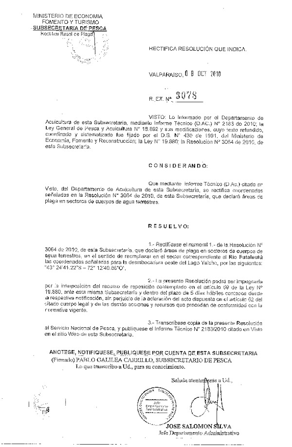R EX N° 3078-2010