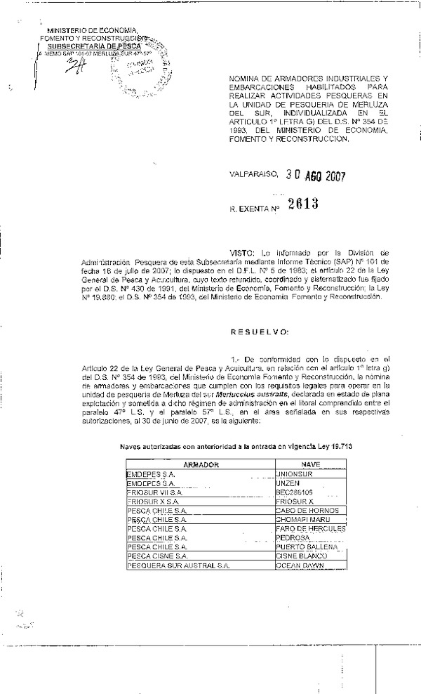 r ex 2613-07 nomina de armadores merluza del sur 47 ls-57 ls.pdf