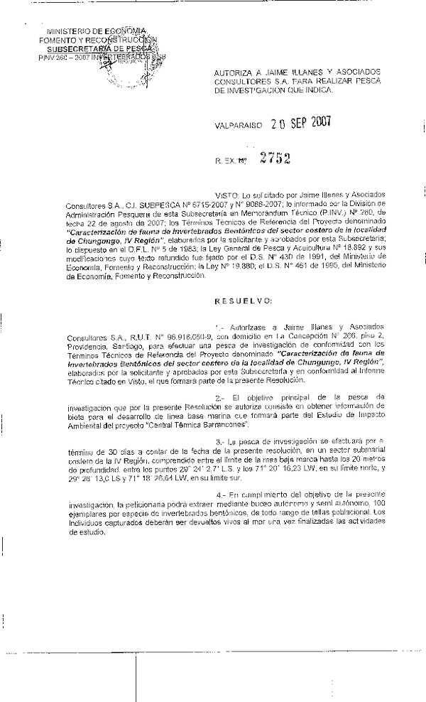 r ex 2752-07 jaime illanes y asociados consultores invertebrados iv.pdf