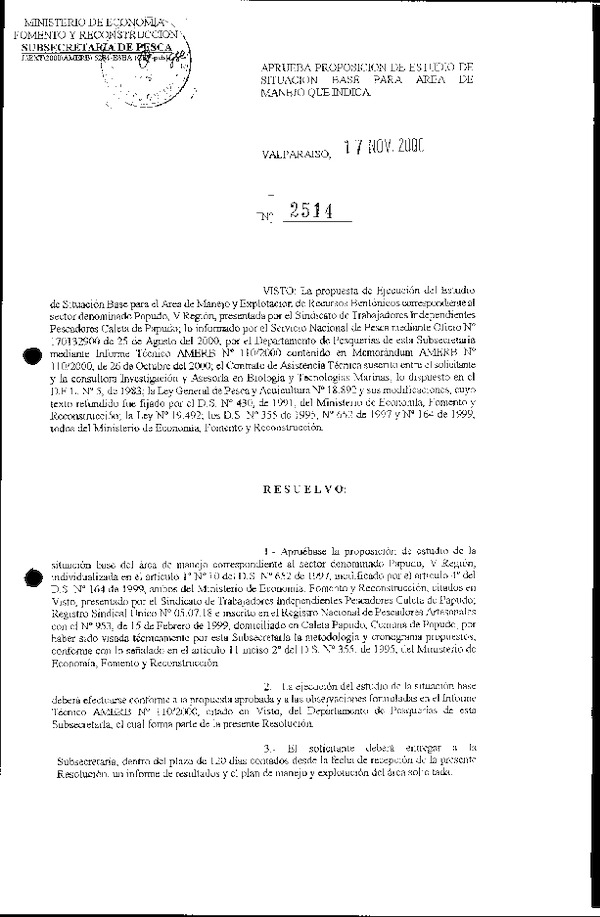 R EX Nº 2514-00 ESBA.