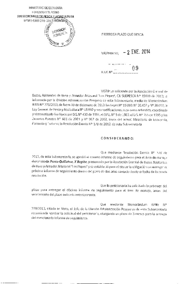 R EX Nº 9-2014 PRORROGA 10º SEGUIMIENTO.