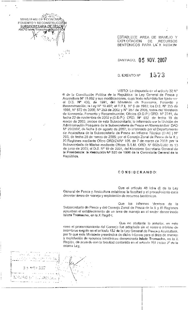 d ex 1573-07 establece amerb islote tromacho x.pdf