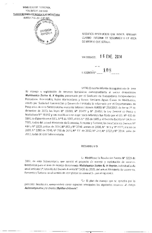 R EX Nº 108-2014 4º SEGUIMIENTO.