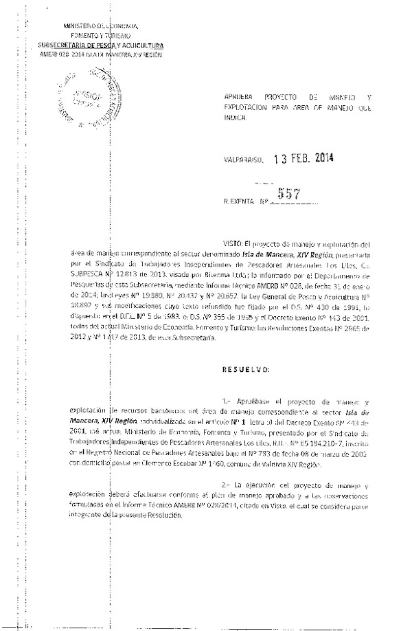 R EX Nº 557-2014 PLAN DE MANEJO.