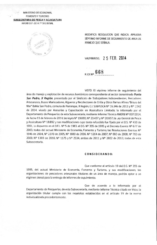 R EX N° 668-2014 7° SEGUIMIENTO.