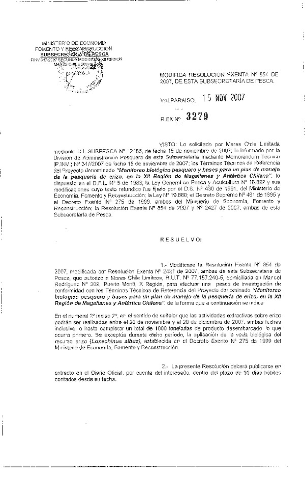 r ex pinv 3279-07 mod r 854-07 mares chile erizo xii.pdf