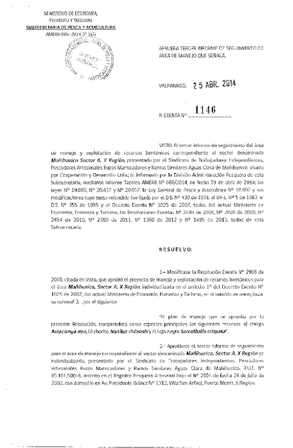 R EX N° 1146-2014 3° SEGUIMIENTO.