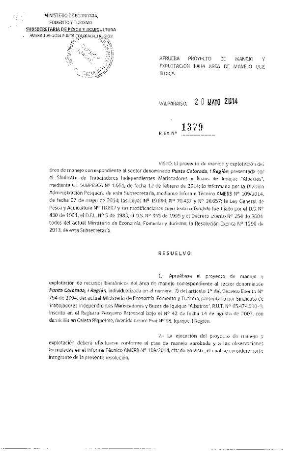 R EX N° 1379-2014 PLAN DE MANEJO.