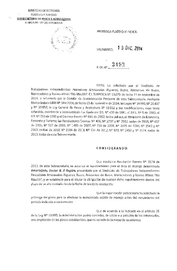 R EX N° 3492-2014 ACCION DE MANEJO.