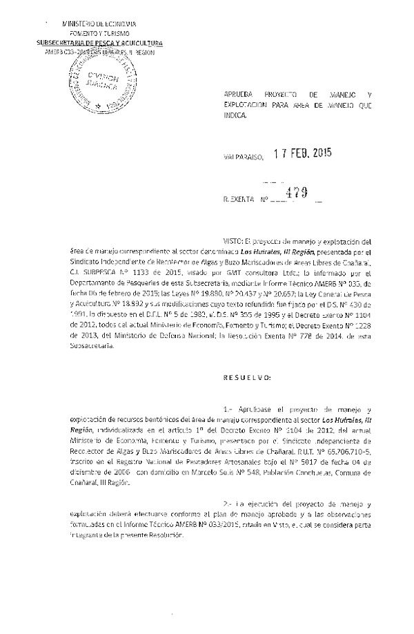 R EX N° 479-2015 PLAN DE MANEJO.