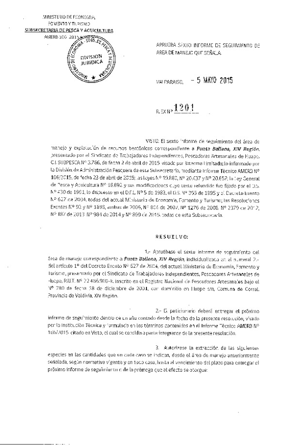 Res. Ex. N° 1201-2015 6° SEGUIMIENTO.