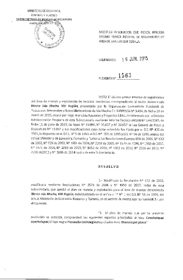 Res. Ex. N° 1563-2015 11° SEGUIMIENTO.