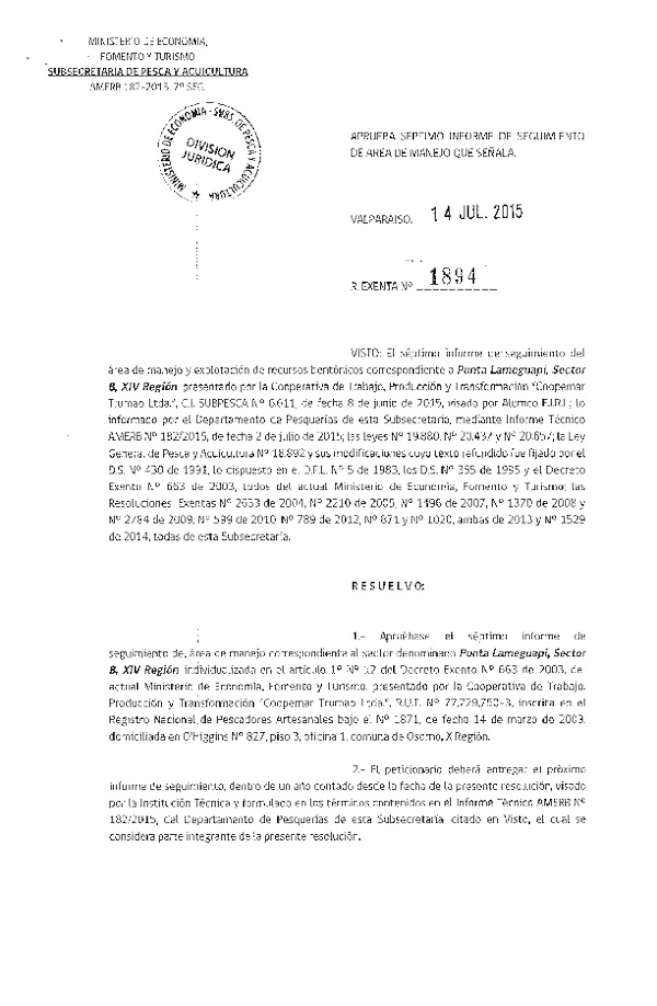 Res. Ex. N° 1894-2015 7° SEGUIMIENTO.