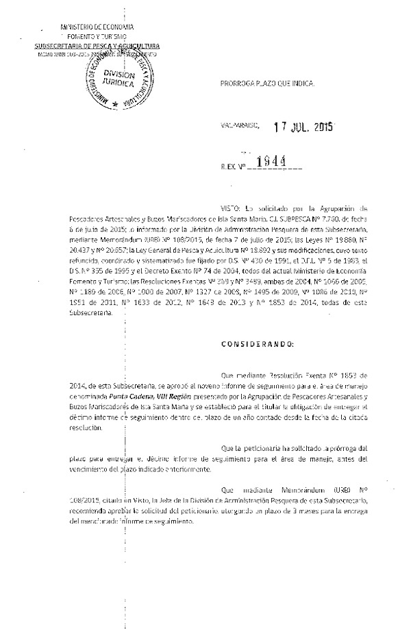 Res. Ex. N° 1944-2015 PRORROGA 10° SEGUIMIENTO.
