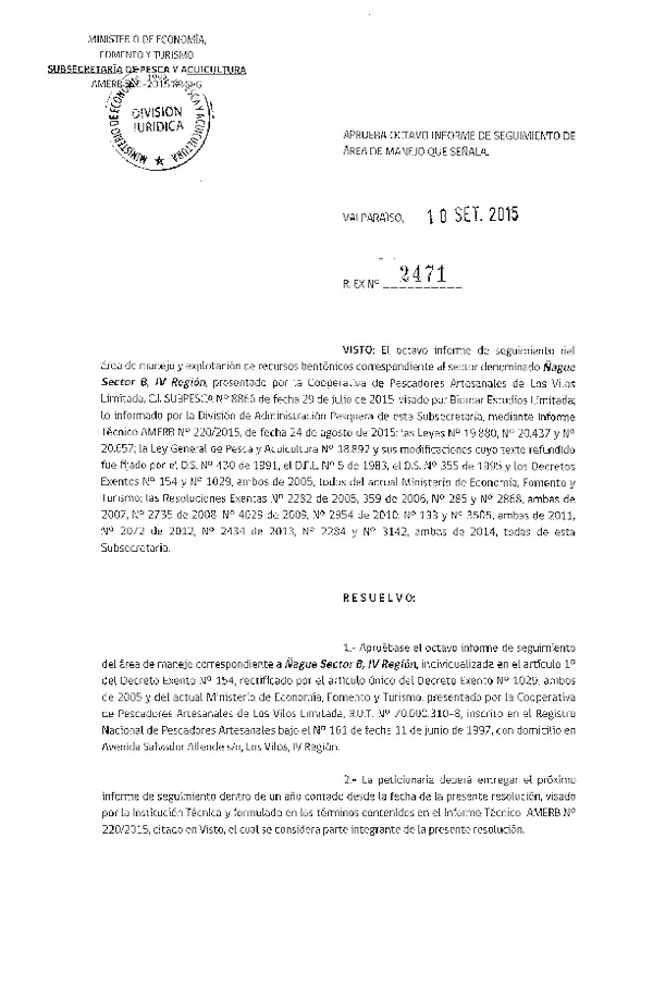 Res. Ex. N° 2471-2015 8° SEGUIMIENTO.