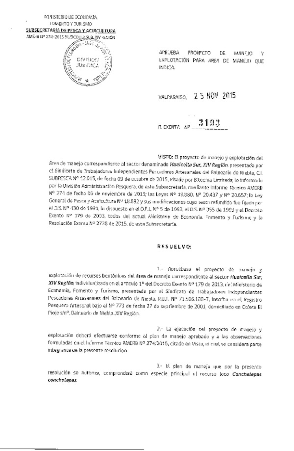 Res. Ex. N° 3193-2015 PLAN DE MANEJO.