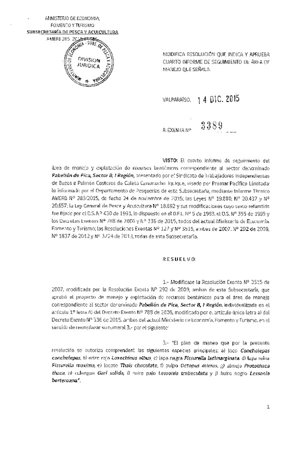 Res. Ex. N° 3389-2015 4° SEGUIMIENTO.