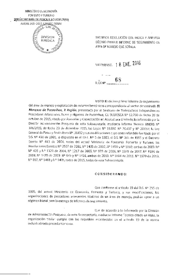 Res. Ex. N° 68-2016 11° SEGUIMIENTO.