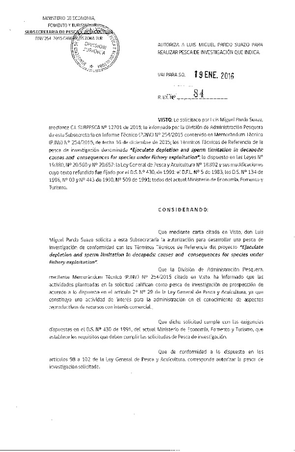 Res. Ex. N° 84-2016 Ejaculate depletion and sperm limitation in decapods.