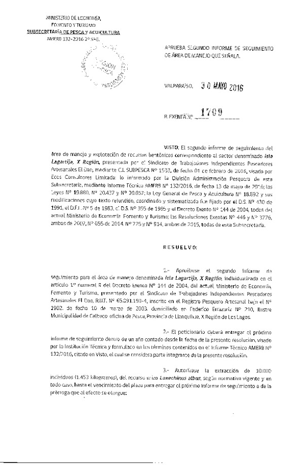 Res. Ex. N° 1709-2016 2° SEGUIMIENTO.