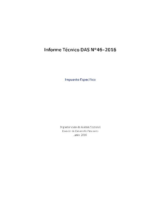 Informe Técnico DAS N° 46 de 2016 Impuesto Específico.