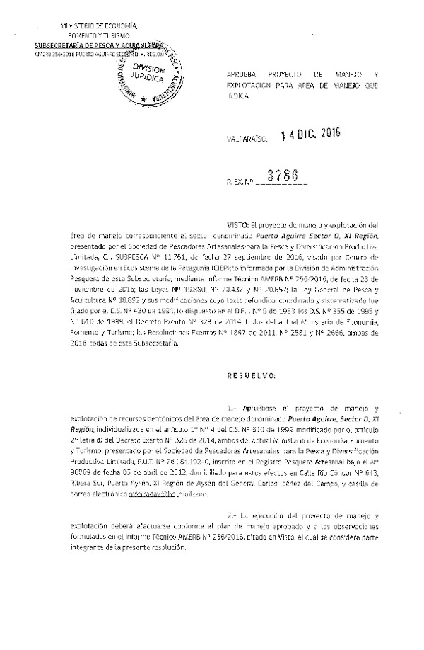 Res. Ex. N° 3786-2016 PLAN DE MANEJO.