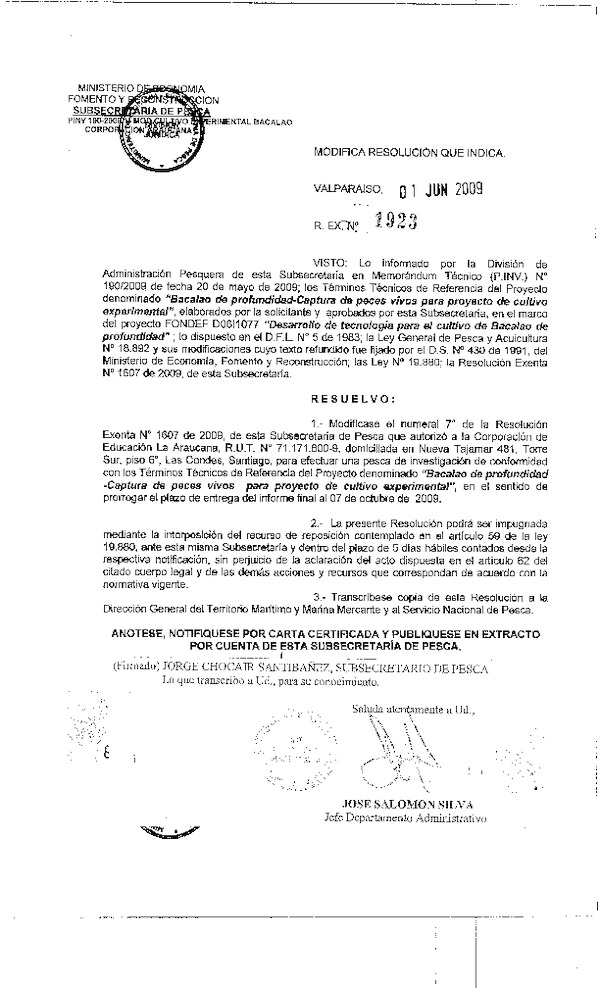 r ex pinv 1923-09 mod r 1607-09 corporacion de educacion la araucana bacalao de profundidad.pdf