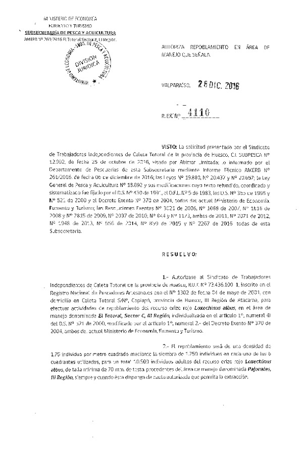Res. Ex. N° 4110-2016 REPOBLAMIENTO.