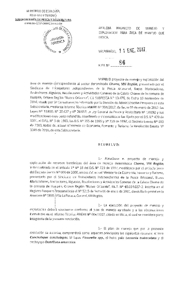 Res. Ex. N° 86-2017 PLAN DE MANEJO.