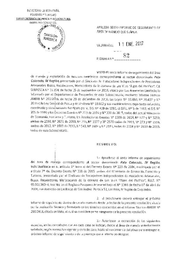 Res. Ex. N° 82-2017 6° SEGUIMIENTO.