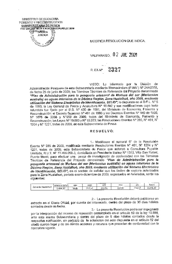 r ex pinv 2327-09 mod r 285-09 pupelde merluza del sur zona dalcahue x.pdf