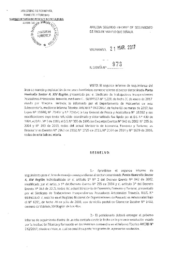 Res. Ex. N° 973-2017 2° Seguimiento.