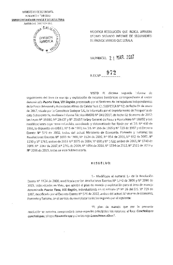 Res. Ex. N° 972-2017 12° Seguimiento.