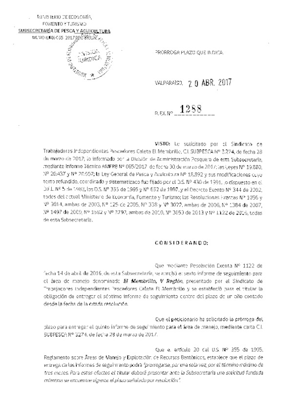 Res. Ex. N° 1288-2017 Prorroga 5° Seguimiento.