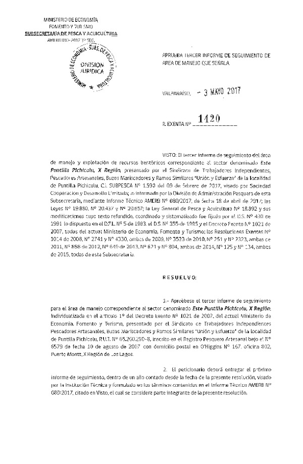 Res. Ex. N° 1420-2017 3° Seguimiento.