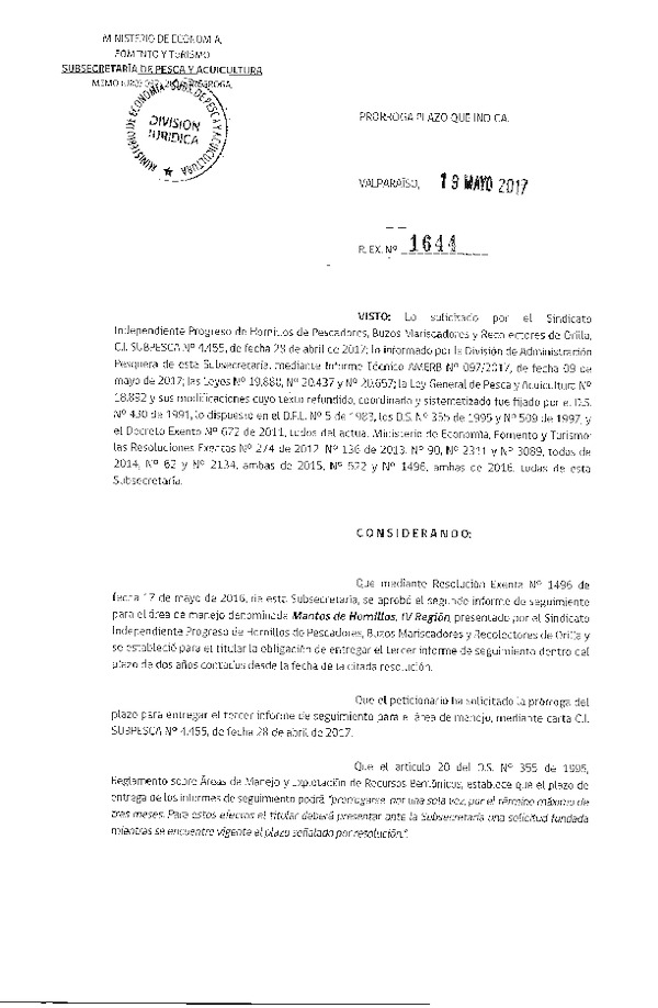 Res. Ex. N° 1644-2017 Prorroga 3° Seguimiento.