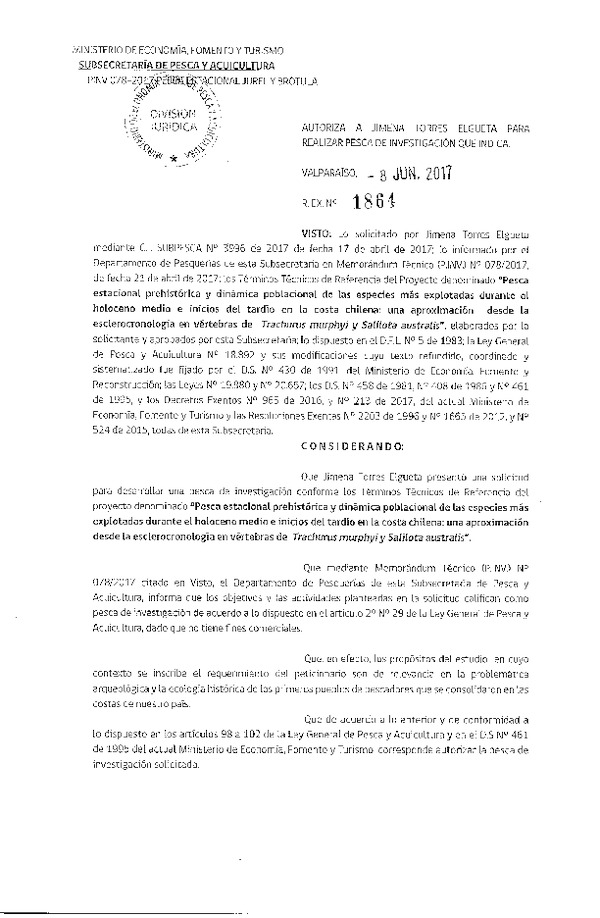 Res. Ex. N° 1864-2017 Pesca estacional jurel y brótula.