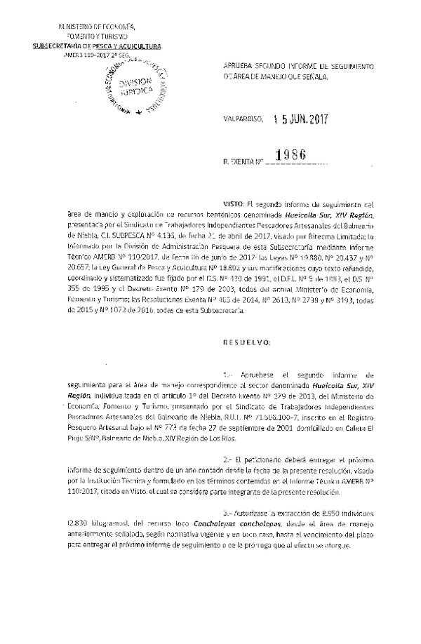 Res. Ex. N° 1986-2017 2° Seguimiento.