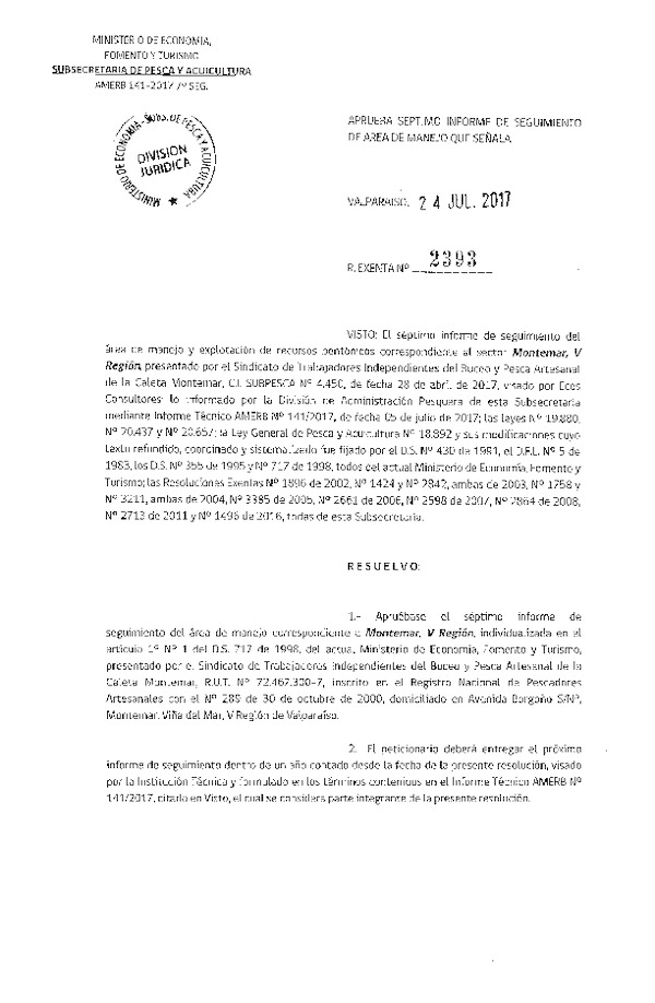Res. Ex. N° 2393-2017 7° Seguimiento.