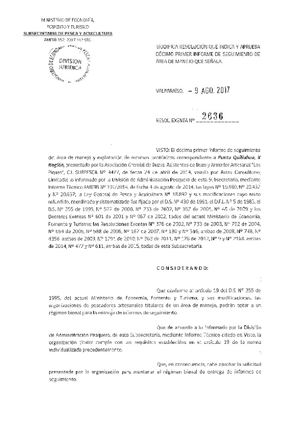 Res. Ex. N° 2636-2017 11° Seguimiento.