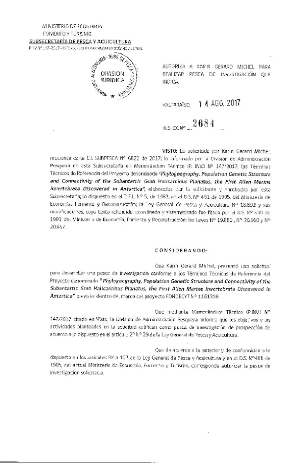 Res. Ex. N° 2684-2017 Phylogeography population genetic structure and connectivity of the subantartic.