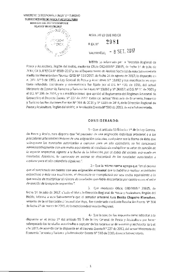 Res. Ex. N° 2981-2017 Resuelve lo que Indica. (Publicado en Página Web 11-09-2017)